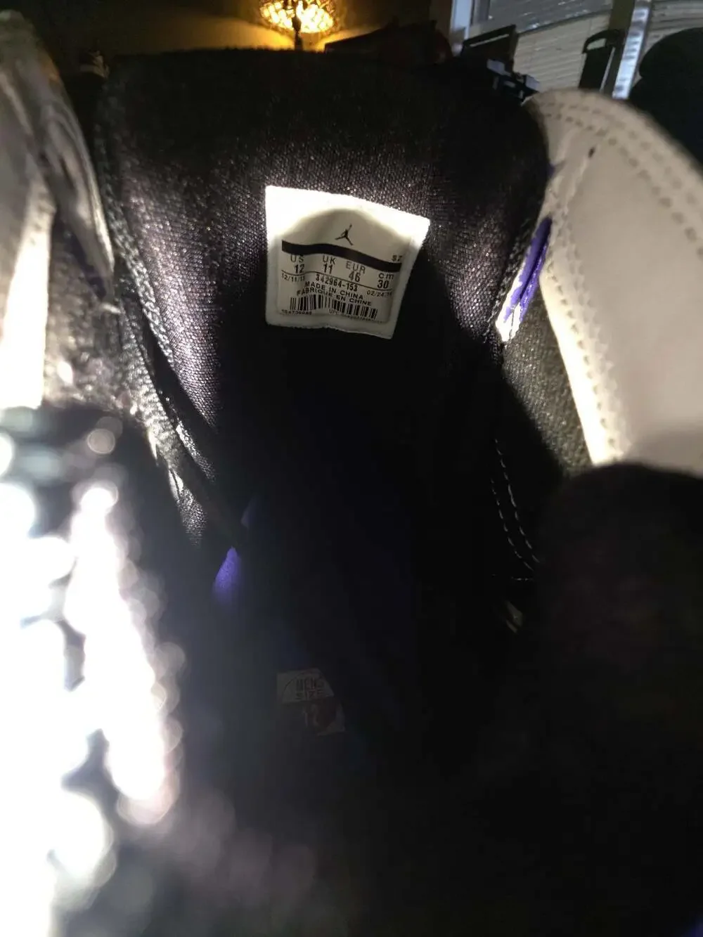 Jordan True Flight Basketball Shoes White/Dark Concord-Black (Style 342964-153)